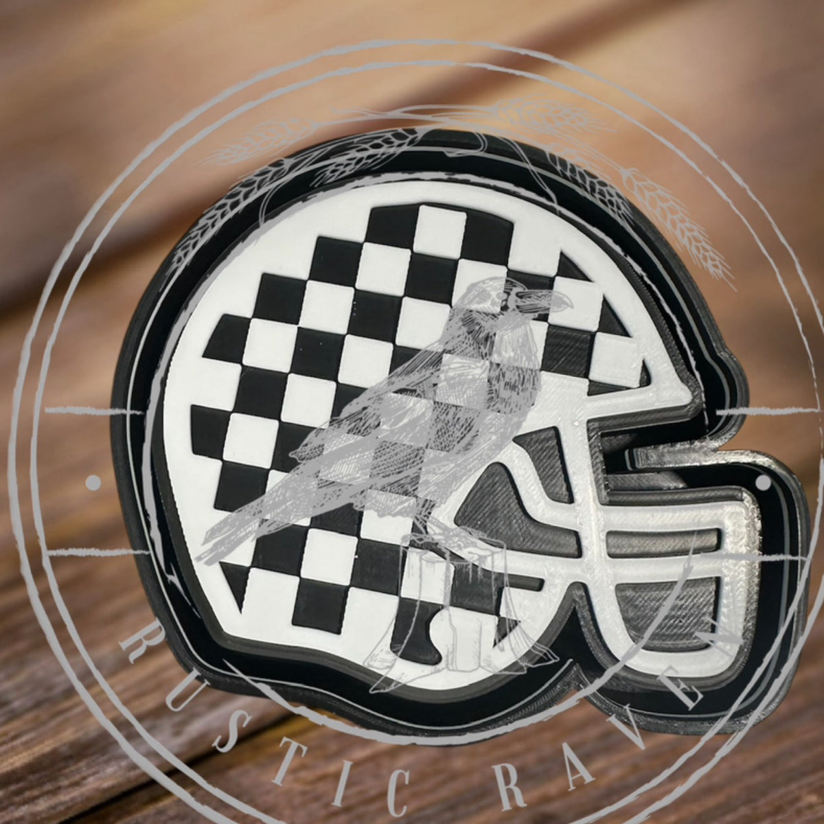 #272 Game Day Checkered Football Helmet Exclusive Freshie Mold