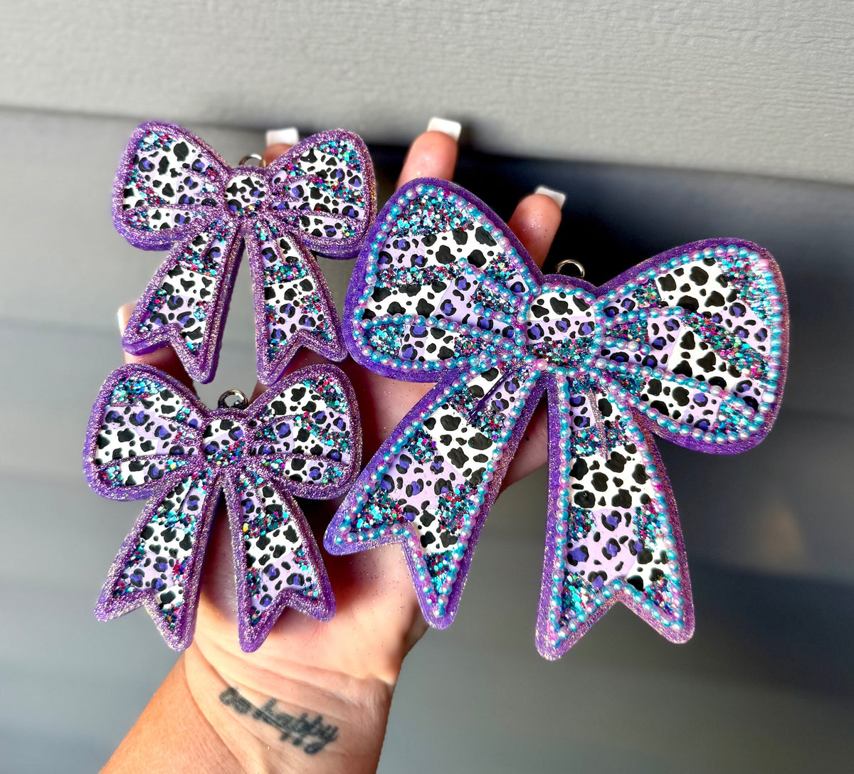 #301 Bow Vent Clip 3” Freshie Mold Exclusive can be used with Leopard & Lace Cardstock