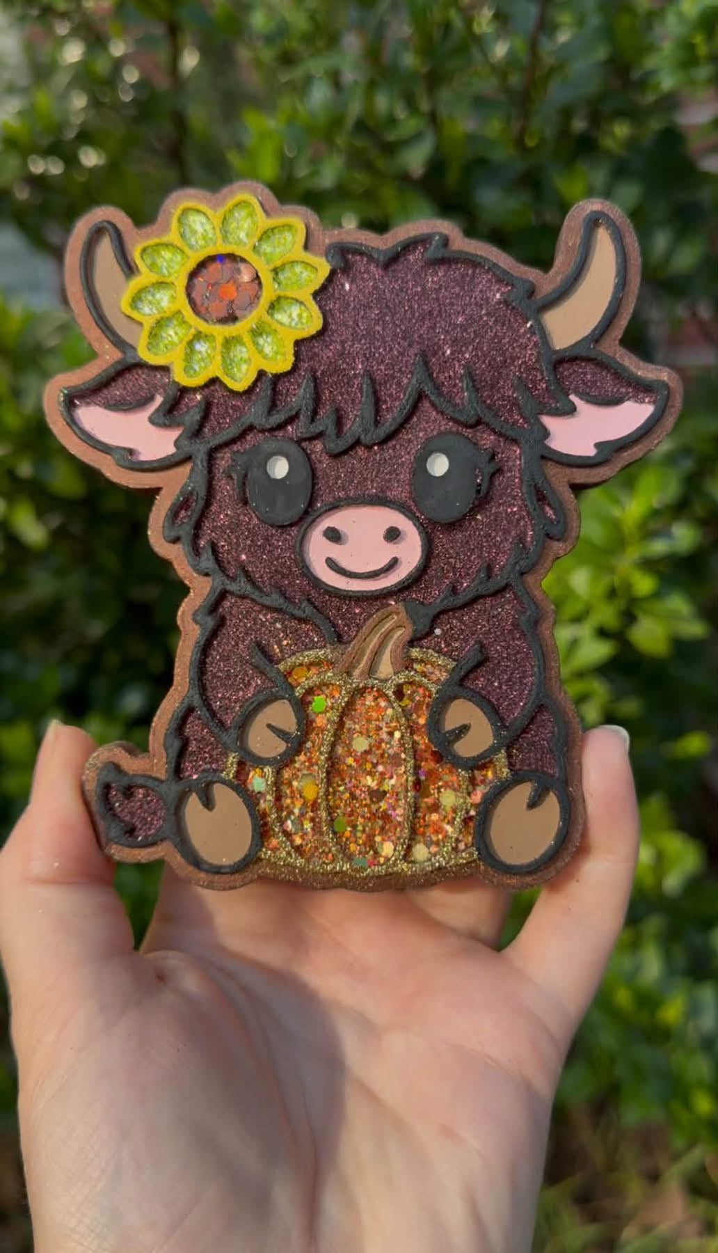 #486 Daisy Mae Cow Highland Flower Pumpkin Thanksgiving Fall Freshie Mold Exclusive