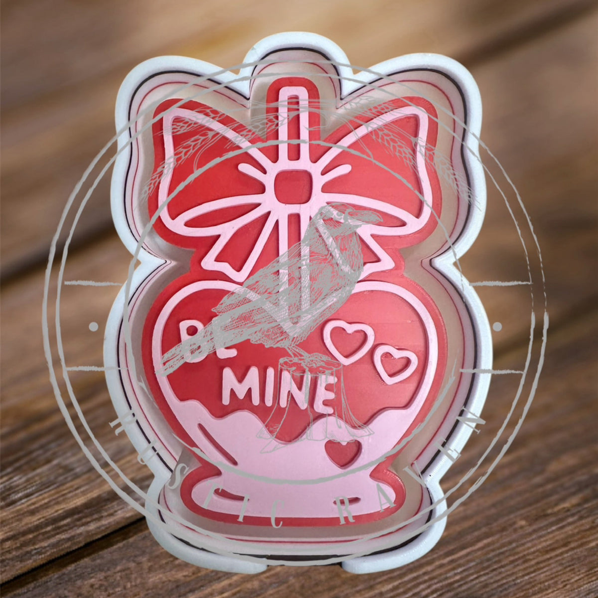 #103 Valentines Candy Heart Chocolate Drip Bow Freshie Mold Exclusive