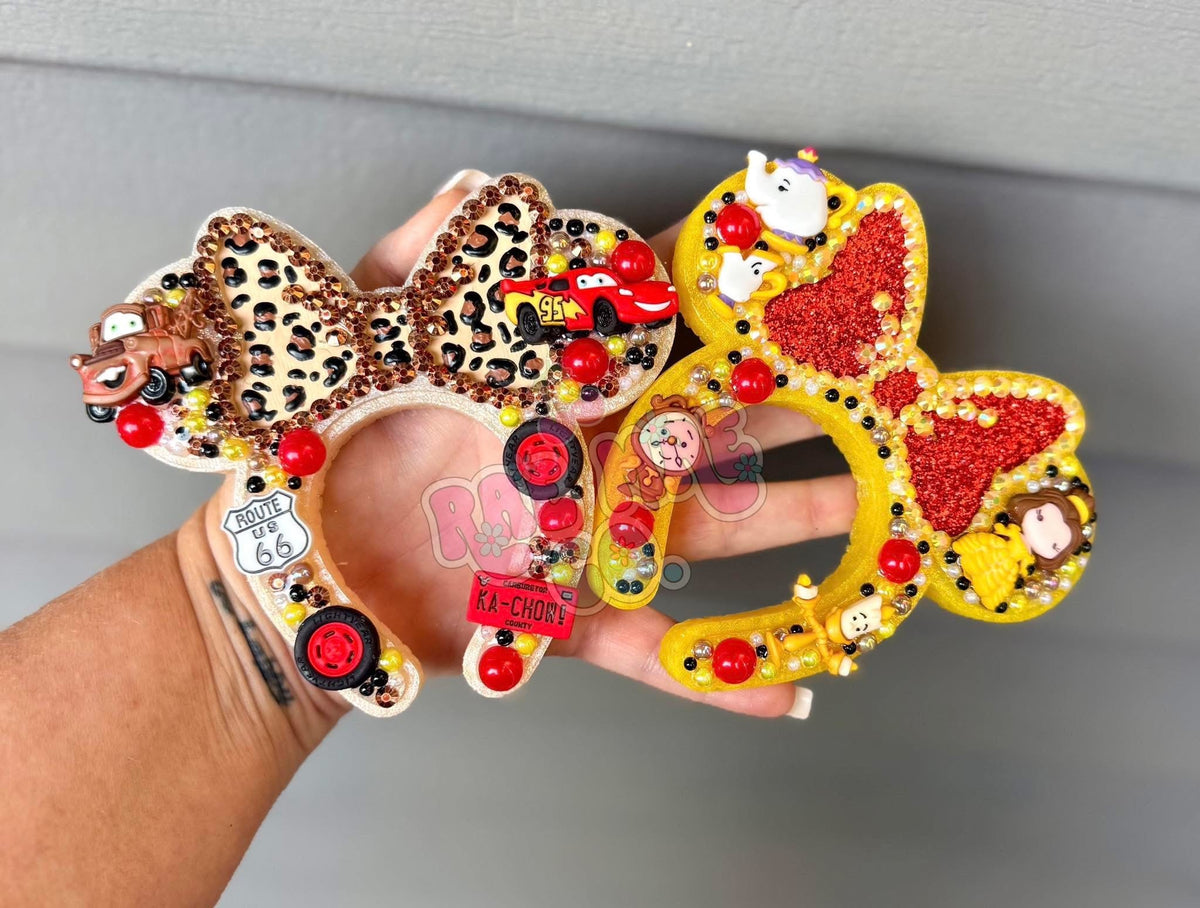 #450 VIP Mouse Inspired Bow Large Ears Freshie Mold Exclusive can be used with Leopard & Lace Cardstock