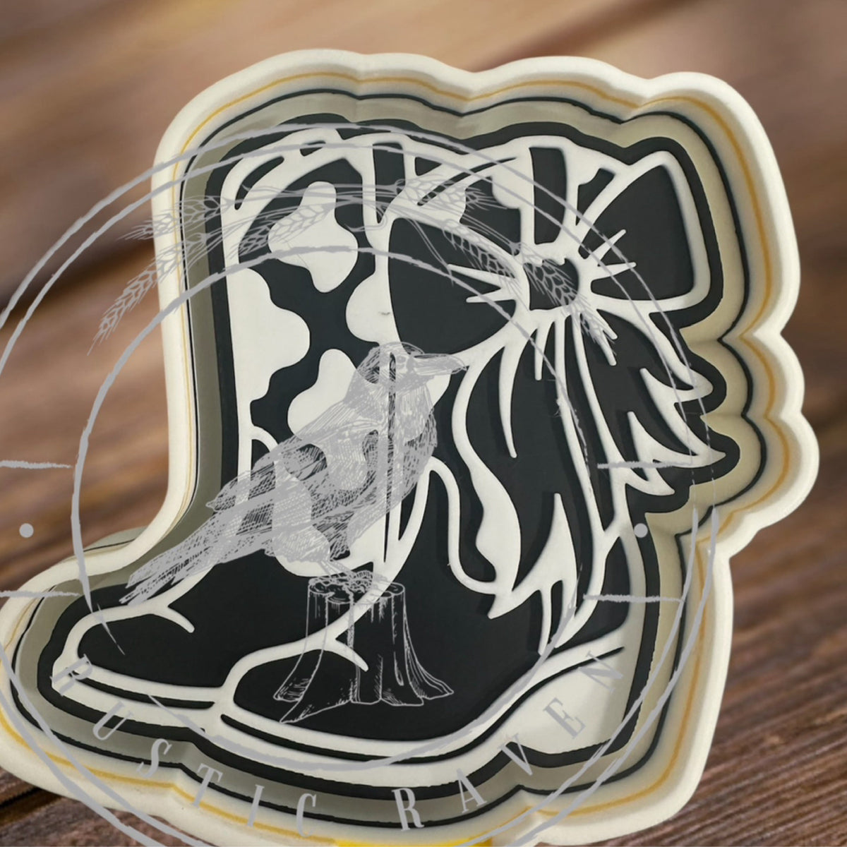 #189 Western Cow Print Boots Freshie Mold Exclusive