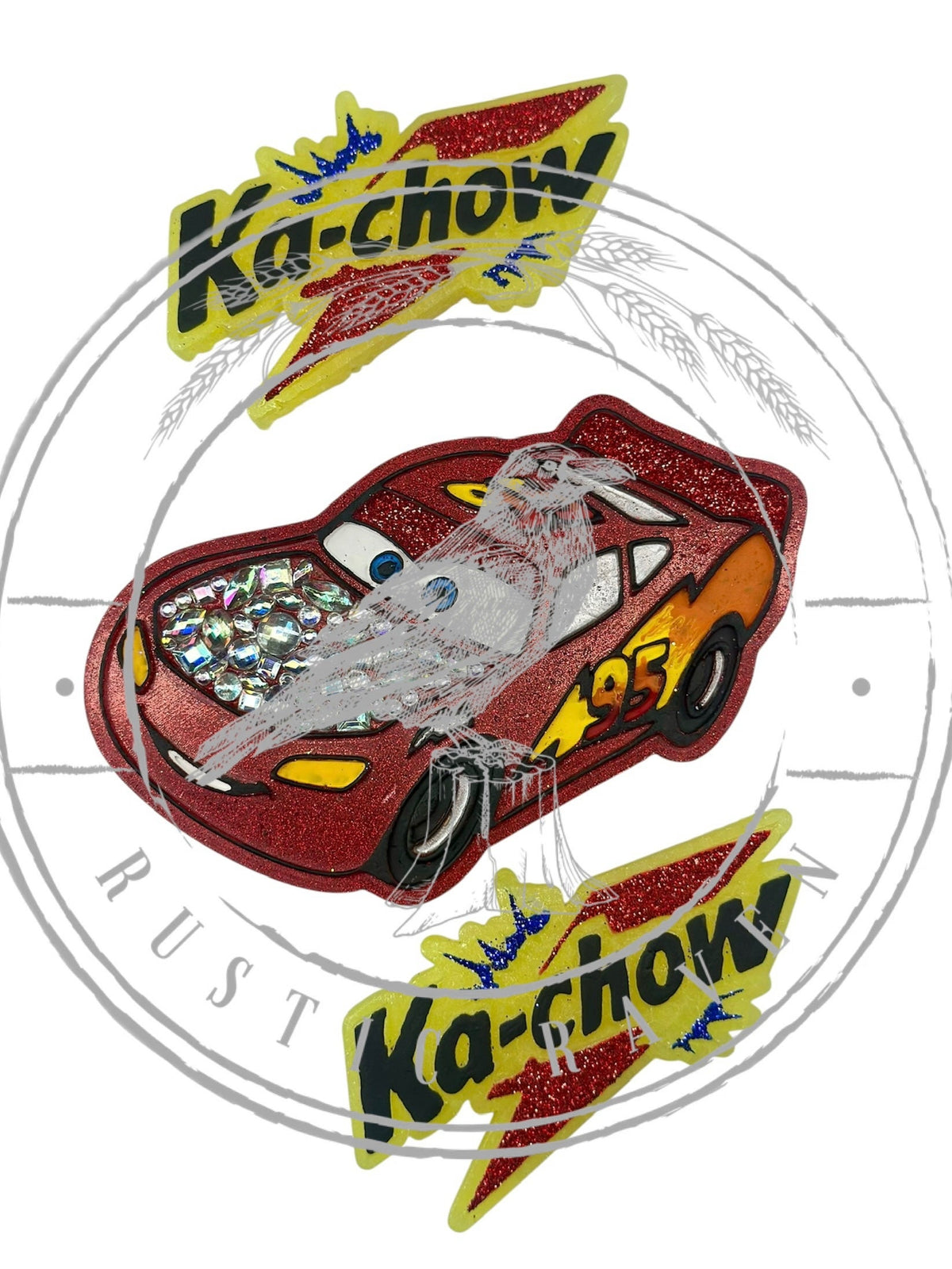 #458 Magical Inspired Kachow Race Car 3" vents Freshie Mold Exclusive