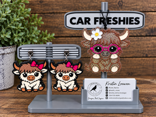 Freshie Mirror Display hanget For Freshies, Vents and Business Card Holder. Hitching Post Writing will be black unless you choose another color  and add message to notes