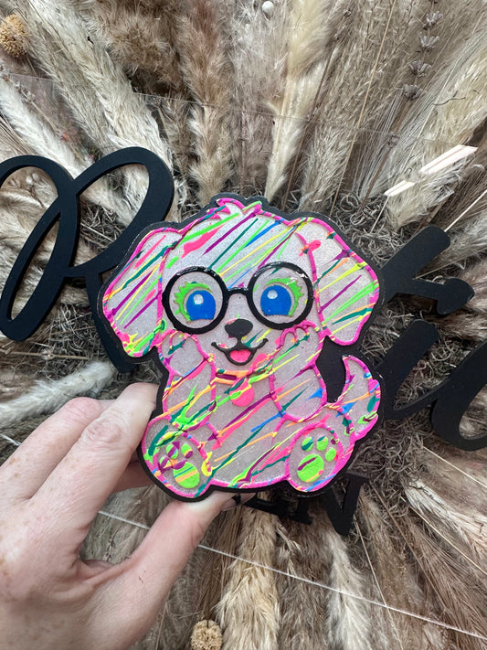 #468 Dog puppy glasses Geek Squad freshie mold exclusive