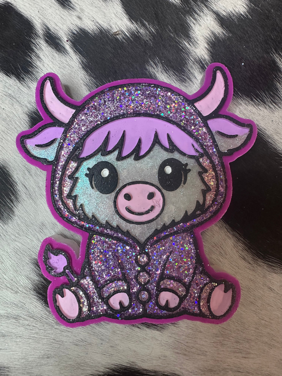 #514 Daisy Mae Highland Cow Hoodie Pajamas freshie mold exclusive