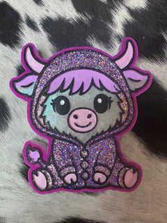 #514 Daisy Mae Highland Cow Hoodie Pajamas freshie mold exclusive