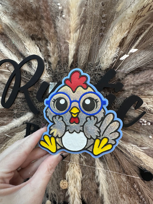 #537 Chicken Glasses Geek Squad Animal Freshie Mold Exclusive