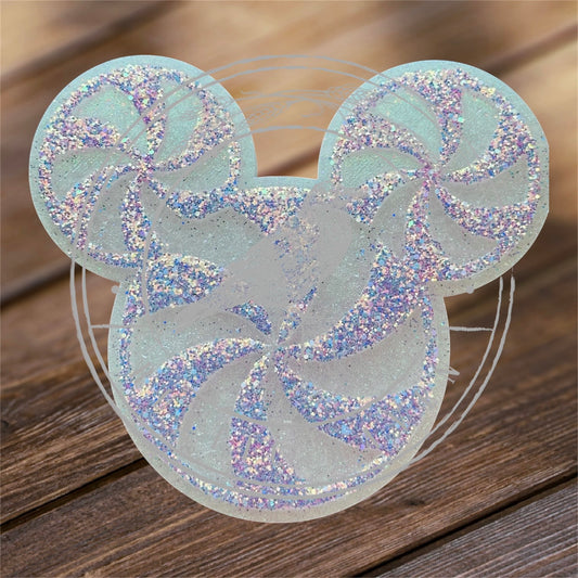 #478 Mouse Swirl Candy Peppermint Ears Christmas Winter Freshie Mold Exclusive Can be used with Leopard & Lace Cardstock