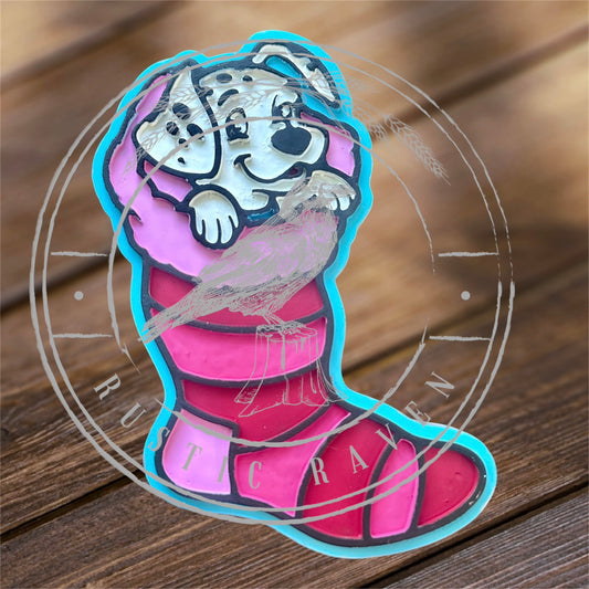 #498 Dalmatian Dog Stocking Christmas Winter Freshie Mold Exclusive