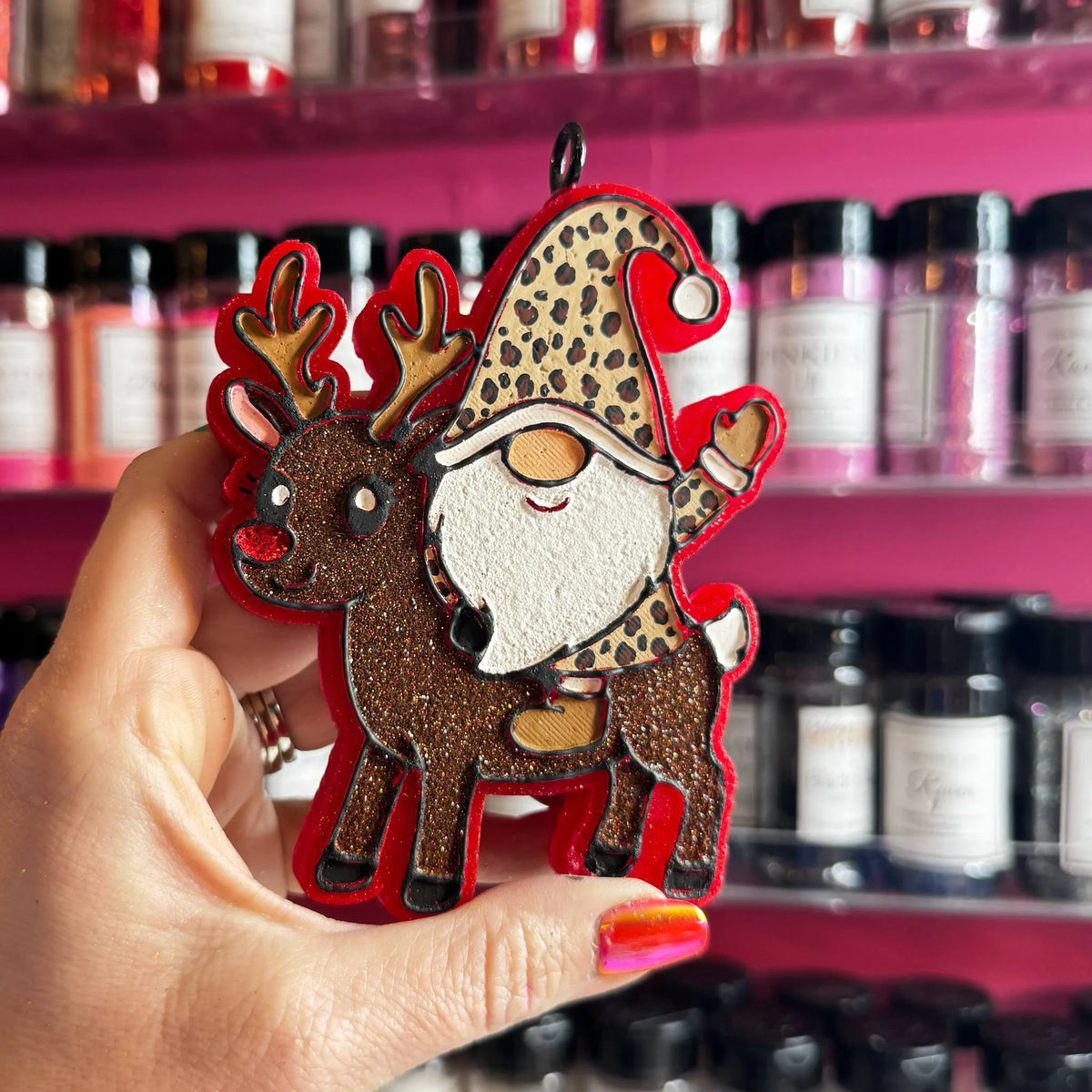 #39 Gnome Riding Reindeer Deer Freshie Mold Exclusive
