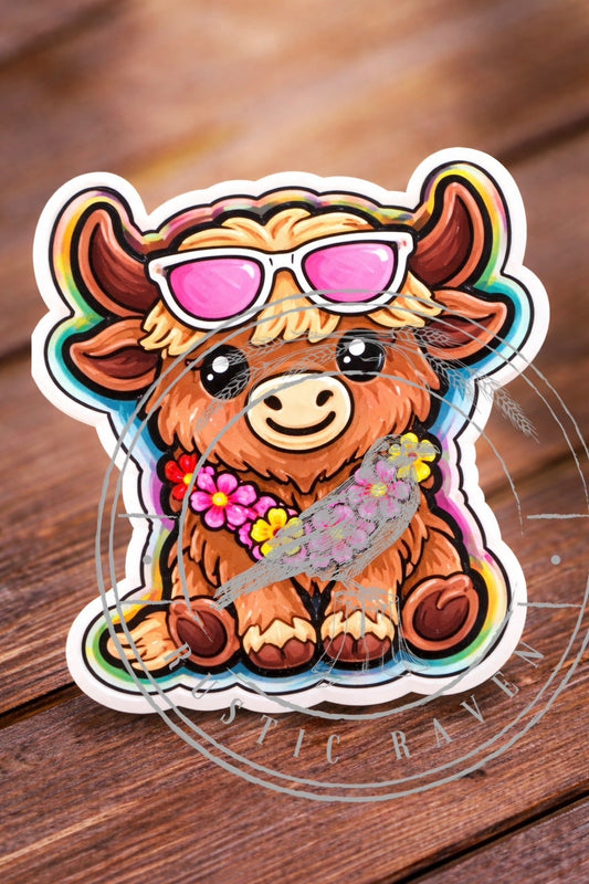 #333 Daisy Mae Highland Cow Aloha Summer freshie mold exclusive can be used with Leopard & Lace Cardstock