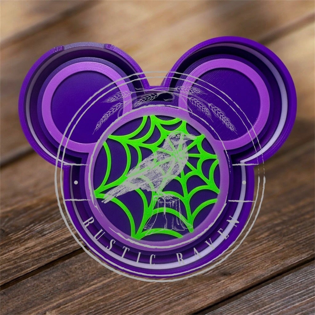 #407 Halloween Mouse Head Ears Cobweb web freshie mold exclusive can be used with Leopard & Lace Cardstock