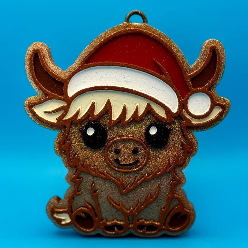 #53 Daisy Mae Highland Cow Santa Freshie Mold Exclusive