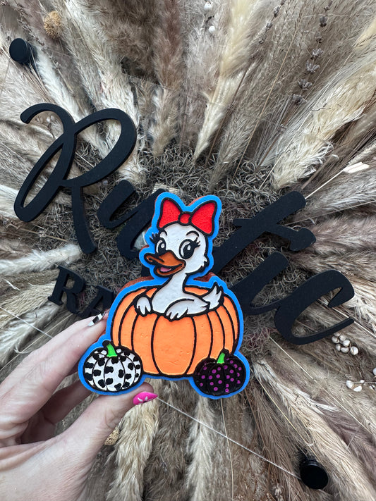 #527 Dolly Goose Duck Halloween Pumpkin Fall Stack with Bow Exclusive Freshie Mold