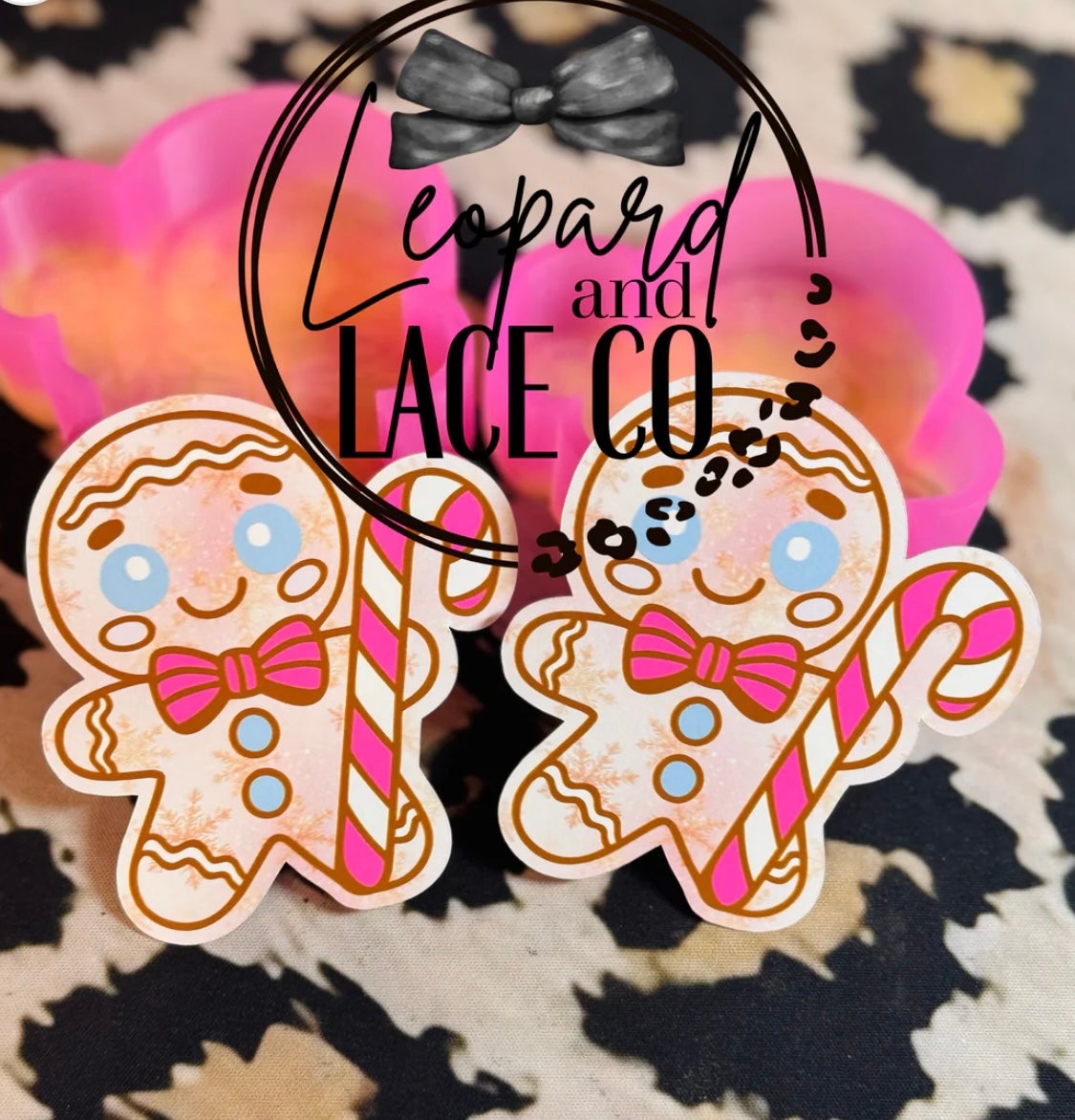 #71 Christmas Gingerbread Cookie Vent Clip 3” Freshie Mold Exclusive can be used with Leopard & Lace Cardstock