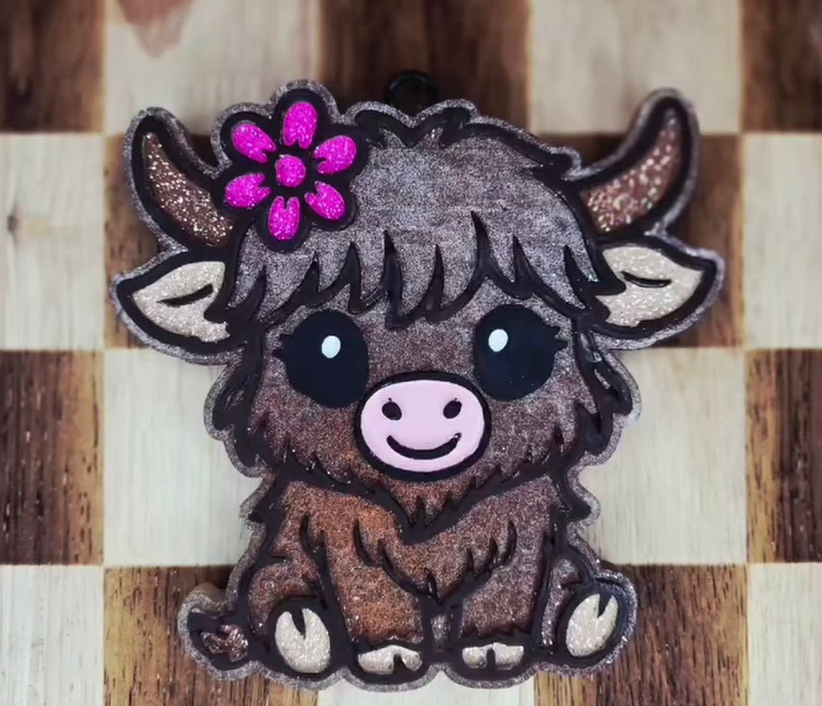 #340 Daisy Mae Highland Cow flower Freshie Mold Exclusive
