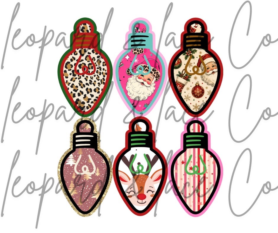 #499 Christmas light bulb lights Winter Freshie Mold Exclusive Can be used with Leopard & Lace Cardstock