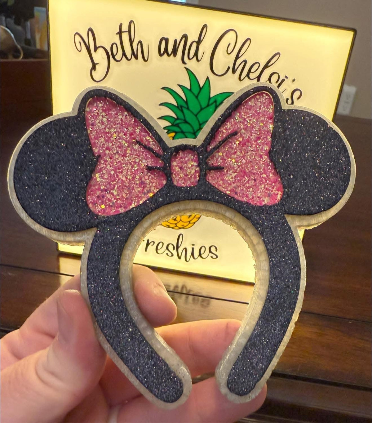#450 VIP Mouse Inspired Bow Large Ears Freshie Mold Exclusive can be used with Leopard & Lace Cardstock