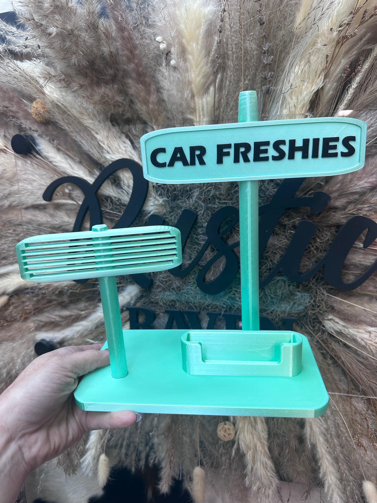 Freshie Mirror Display hanget For Freshies, Vents and Business Card Holder. Hitching Post Writing will be black unless you choose another color  and add message to notes