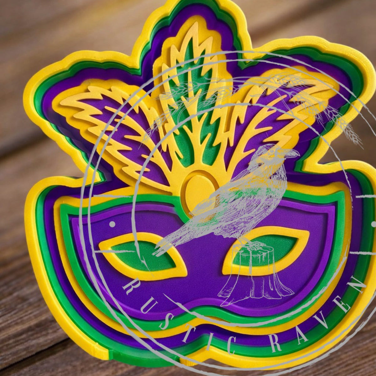 #128 Mardi Gras Feather Mask Freshie Mold Exclusive