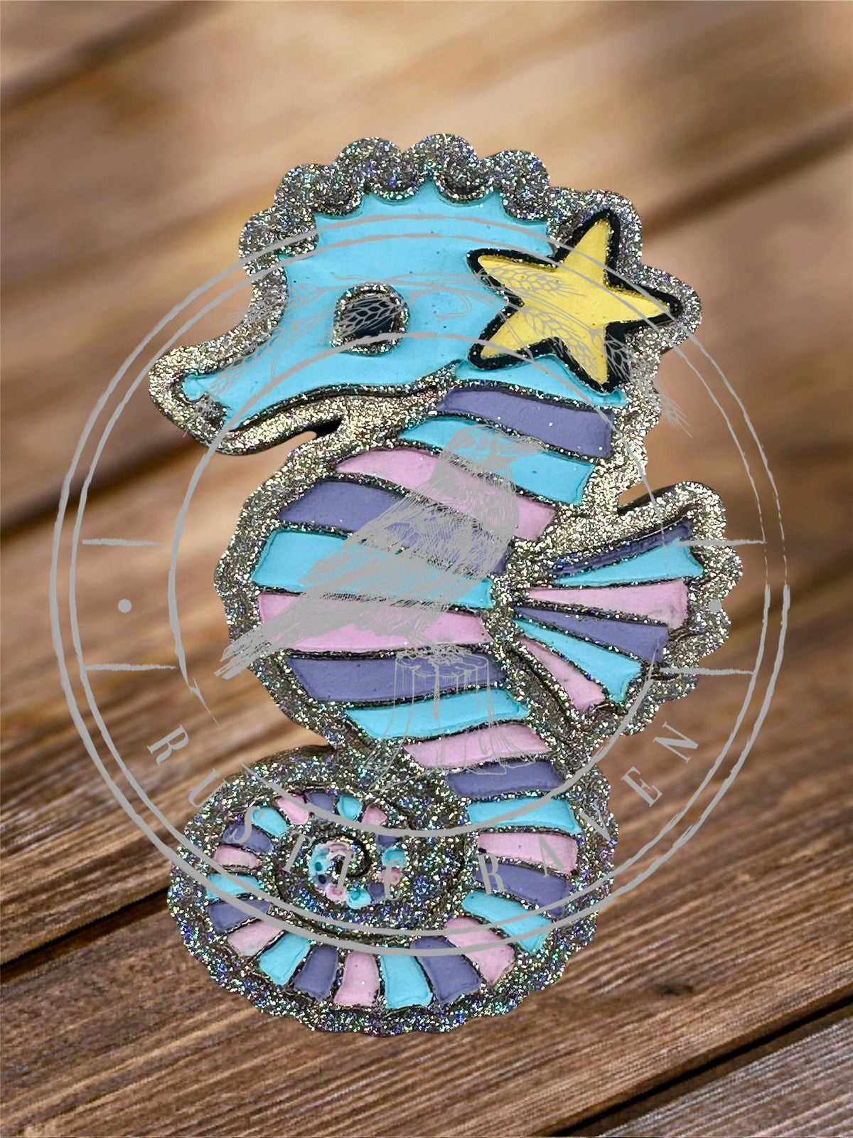 #343 Seahorse Sea Animal Freshie Mold Exclusive Can Be Used With Leopard & Lace Cardstock