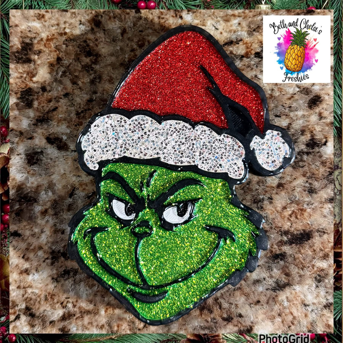 #31 Christmas Mean Santa Green Man Freshie Mold Exclusive