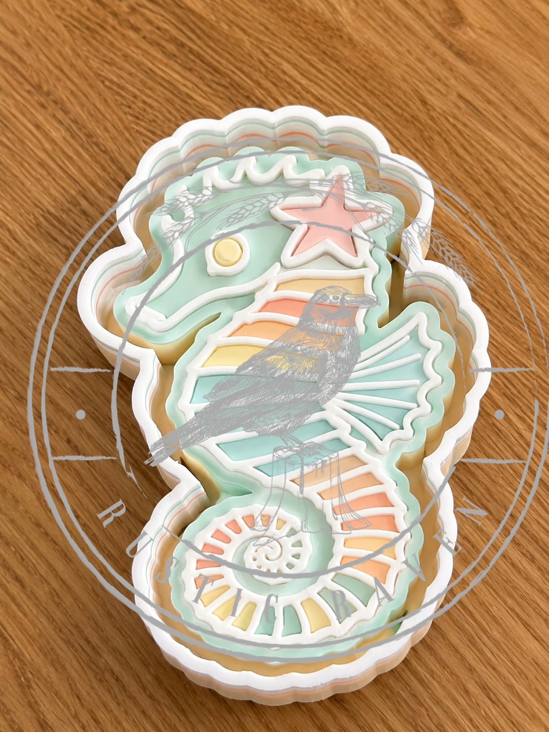 #343 Seahorse Sea Animal Freshie Mold Exclusive Can Be Used With Leopard & Lace Cardstock