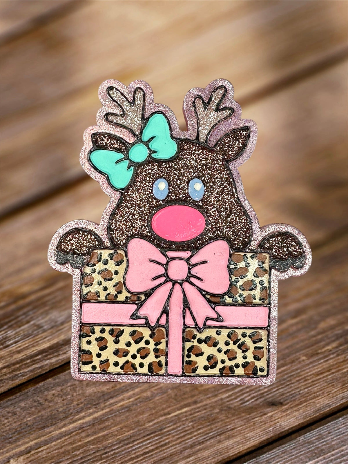#29 Christmas Reindeer Deer With Present Freshie Mold Exclusive
