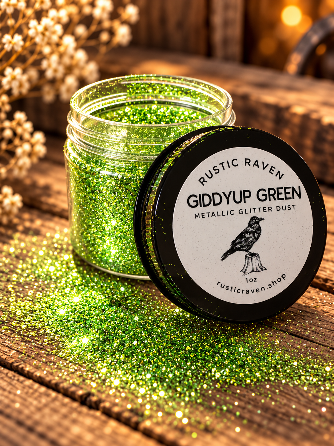 Giddy Up Green Metallic Glitter Dust 1oz