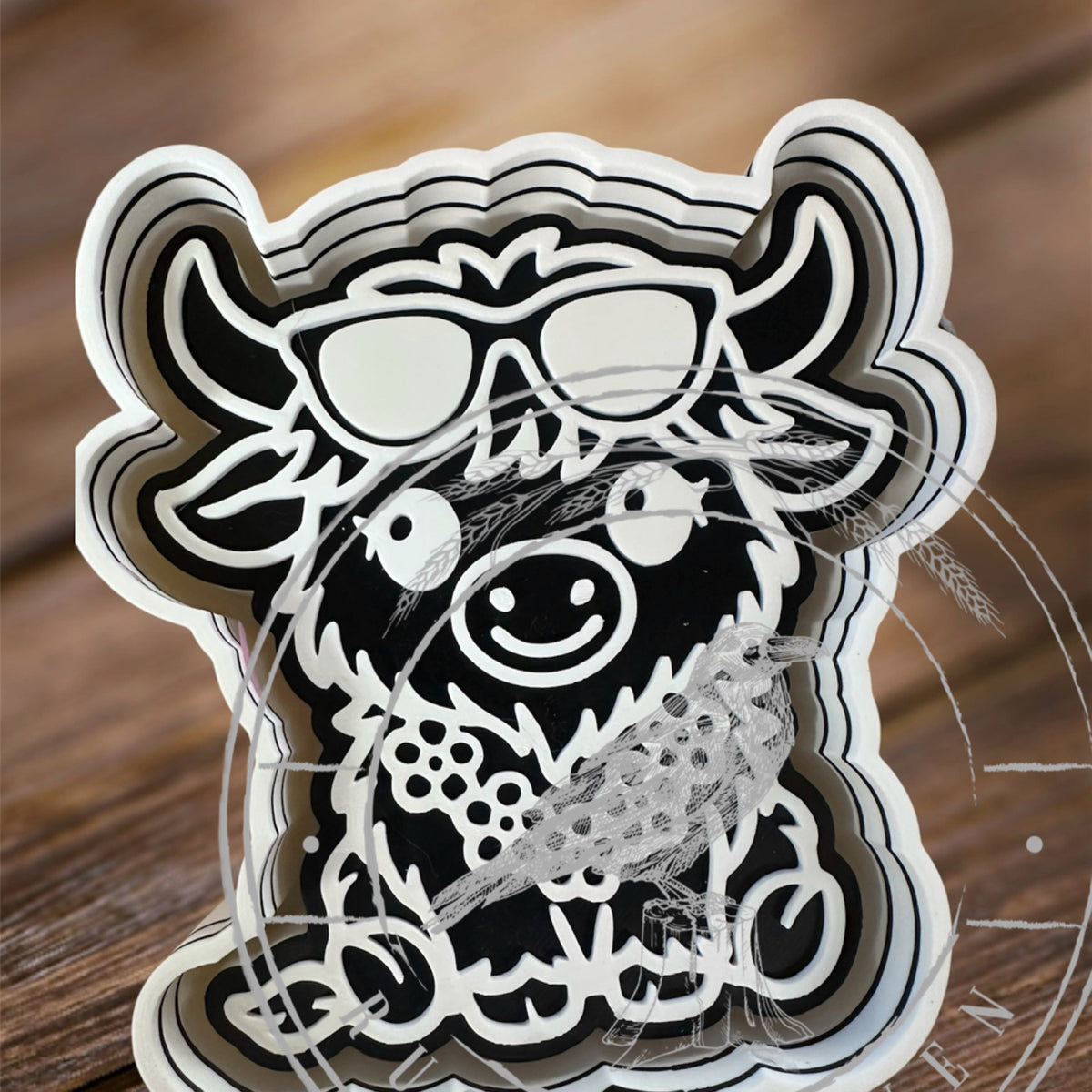 #333 Daisy Mae Highland Cow Aloha Summer freshie mold exclusive can be used with Leopard & Lace Cardstock