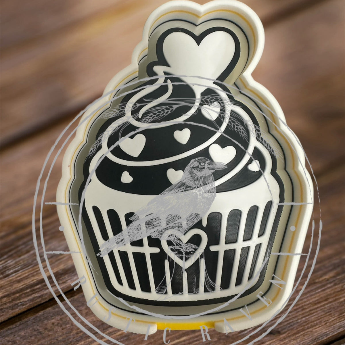 #96 Valentines Heart Cupcake Freshie Mold Exclusive Can Be Used With Leopard & Lace Cardstock