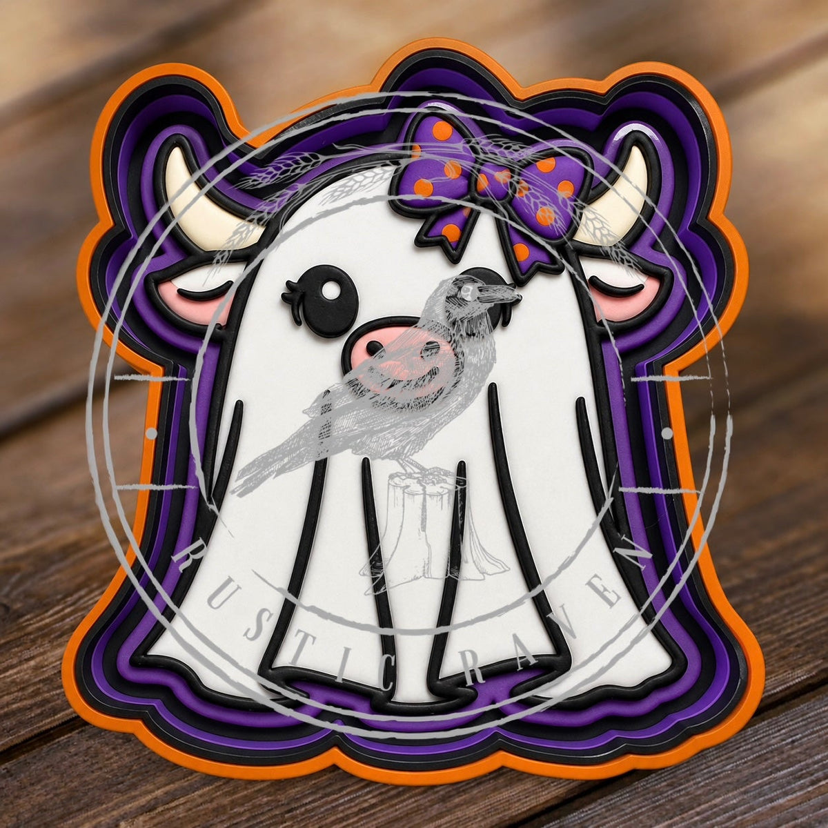 #397 Halloween Daisy Mae Cow Highland Ghost Freshie Mold Exclusive can be used with Leopard & Lace Cardstock