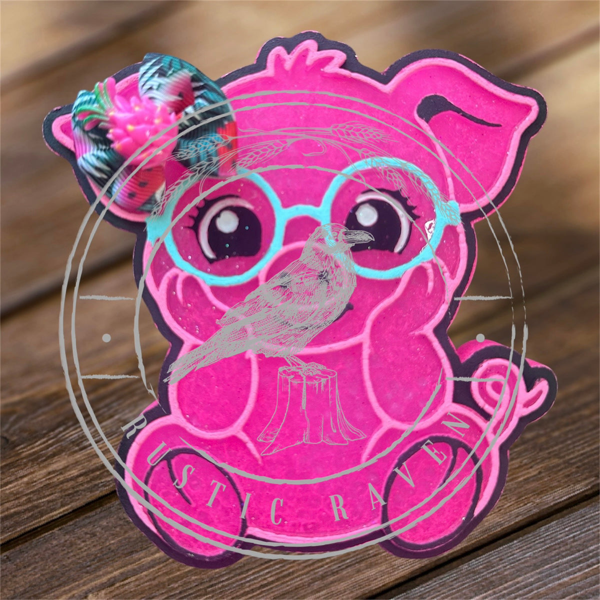 #467 Pig Glasses Geek Squad Freshie mold exclusive