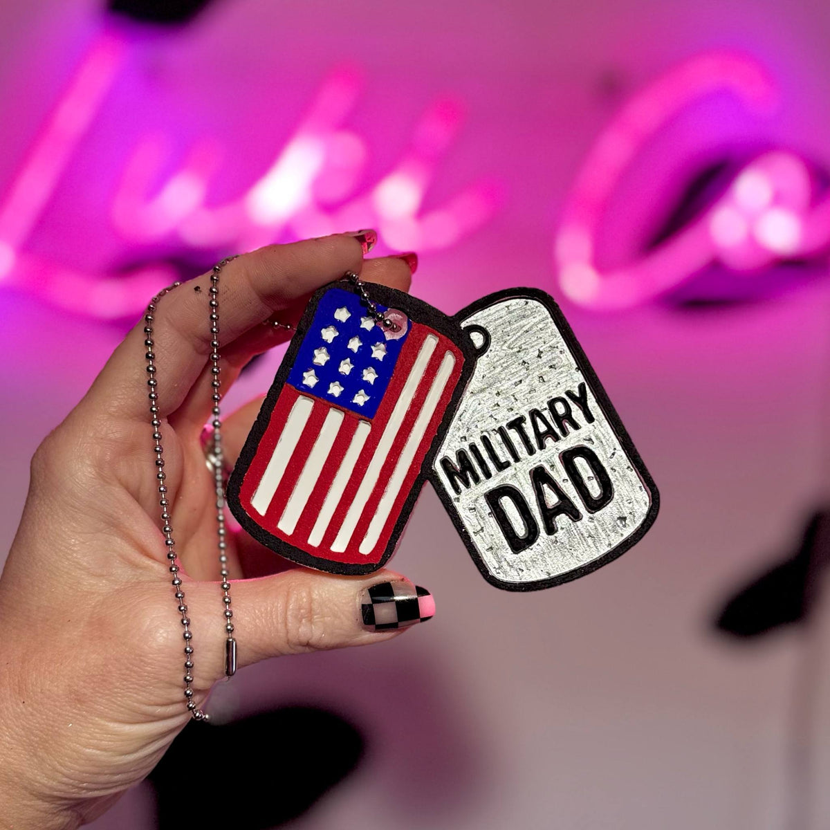 #136 Military Dad Dog Tag Freshie Mold Exclusive