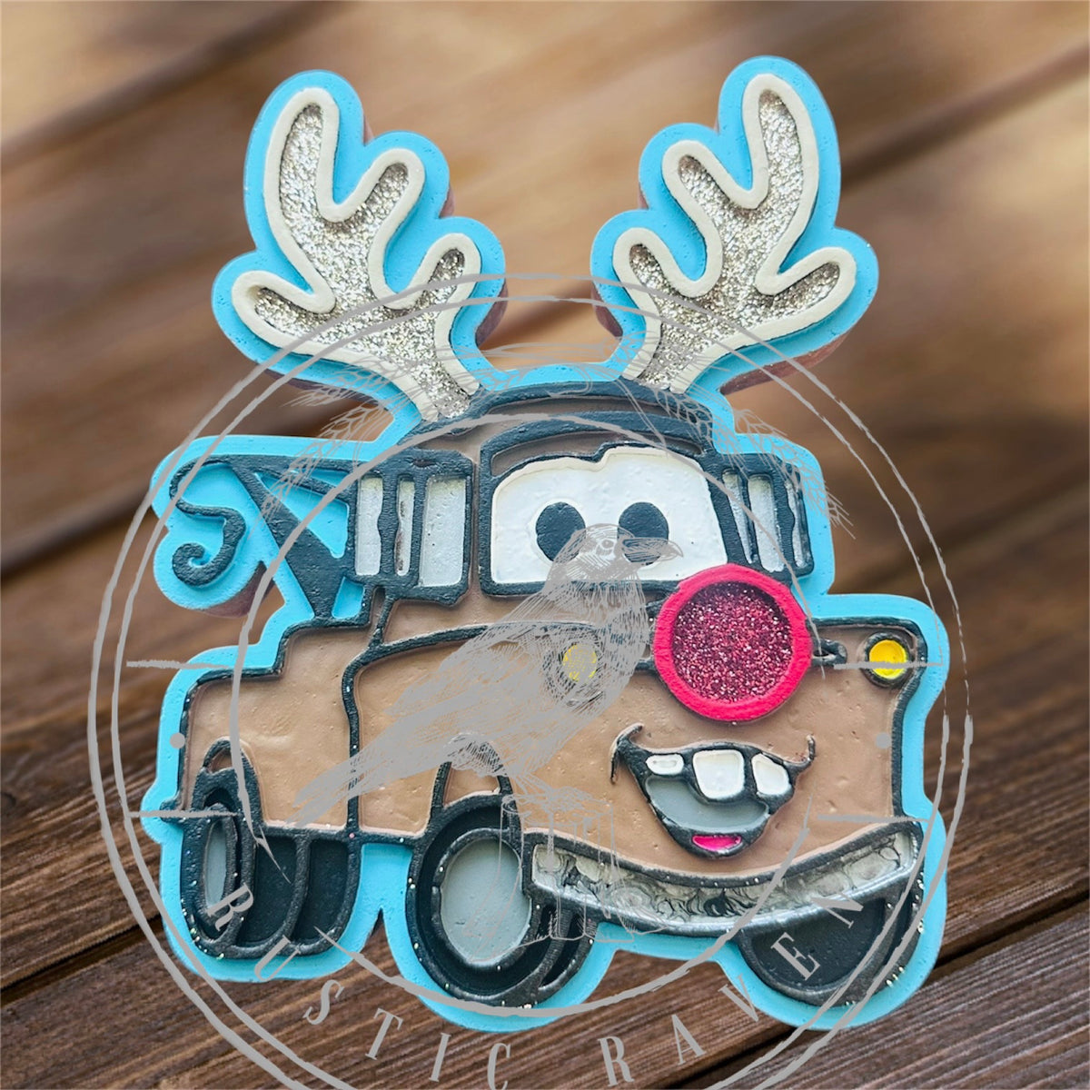 #490 Tow Truck Reindeer Christmas Winter Freshie Mold Exclusive