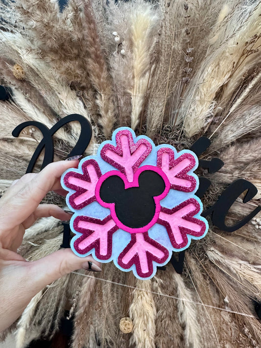 #541 Snowflake Mouse Ears Magical Christmas Winter Freshie Mold Exclusive Can be used with Leopard & Lace Cardstock