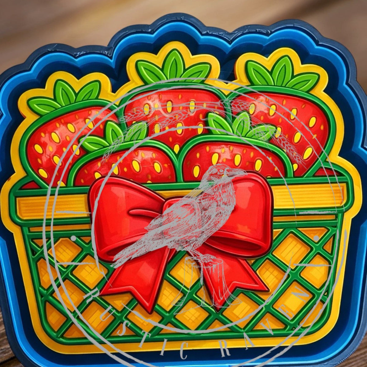 #89 Strawberries Strawberry Basket With Bow Freshie Mold Exclusive