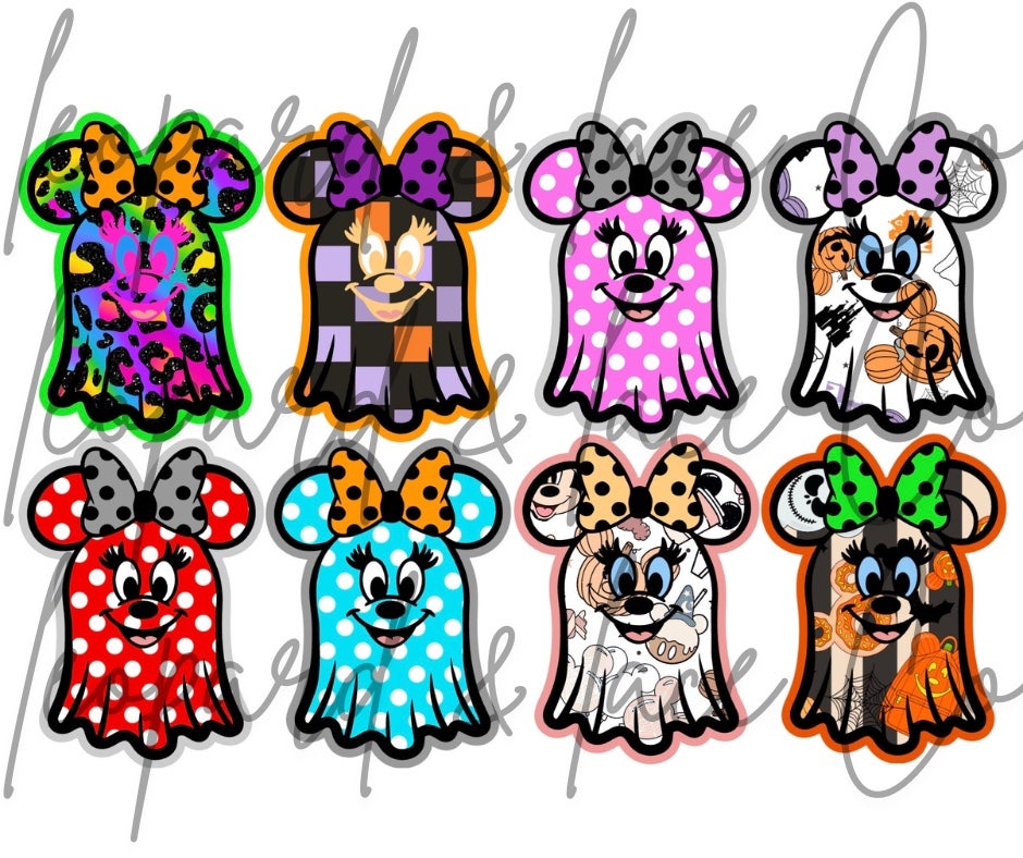 #405 Halloween Mouse Bow Ears Ghost freshie mold exclusive can be used with Leopard & Lace Cardstock