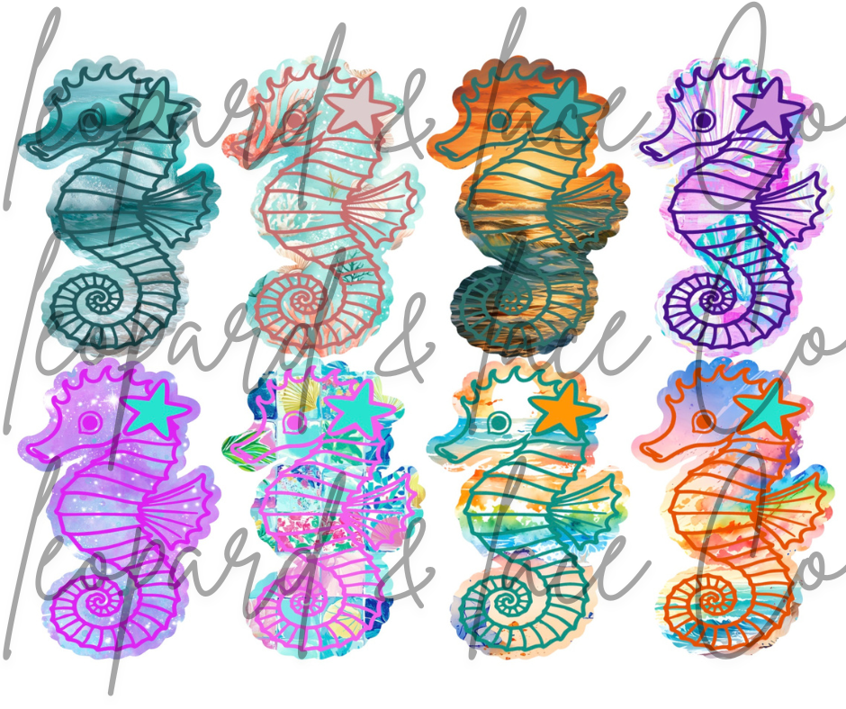 #343 Seahorse Sea Animal Freshie Mold Exclusive Can Be Used With Leopard & Lace Cardstock