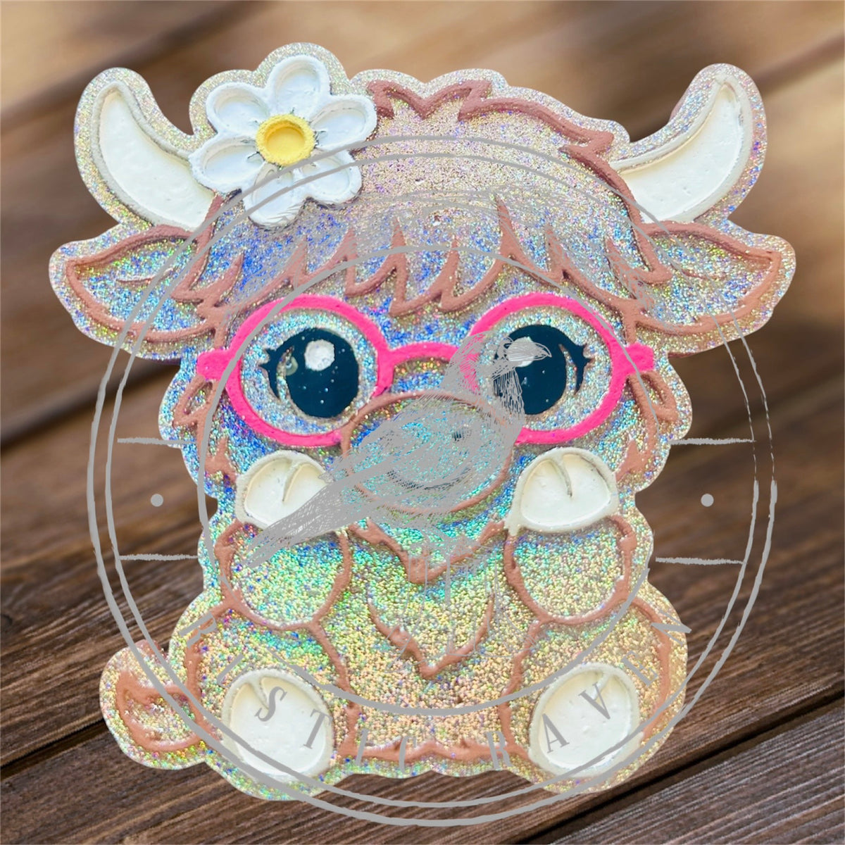 #464 Daisy Mae Highland Cow Glasses Geek Squad Freshie Mold Exclusive