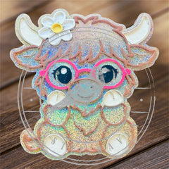 #464 Daisy Mae Highland Cow Glasses Geek Squad Freshie Mold Exclusive