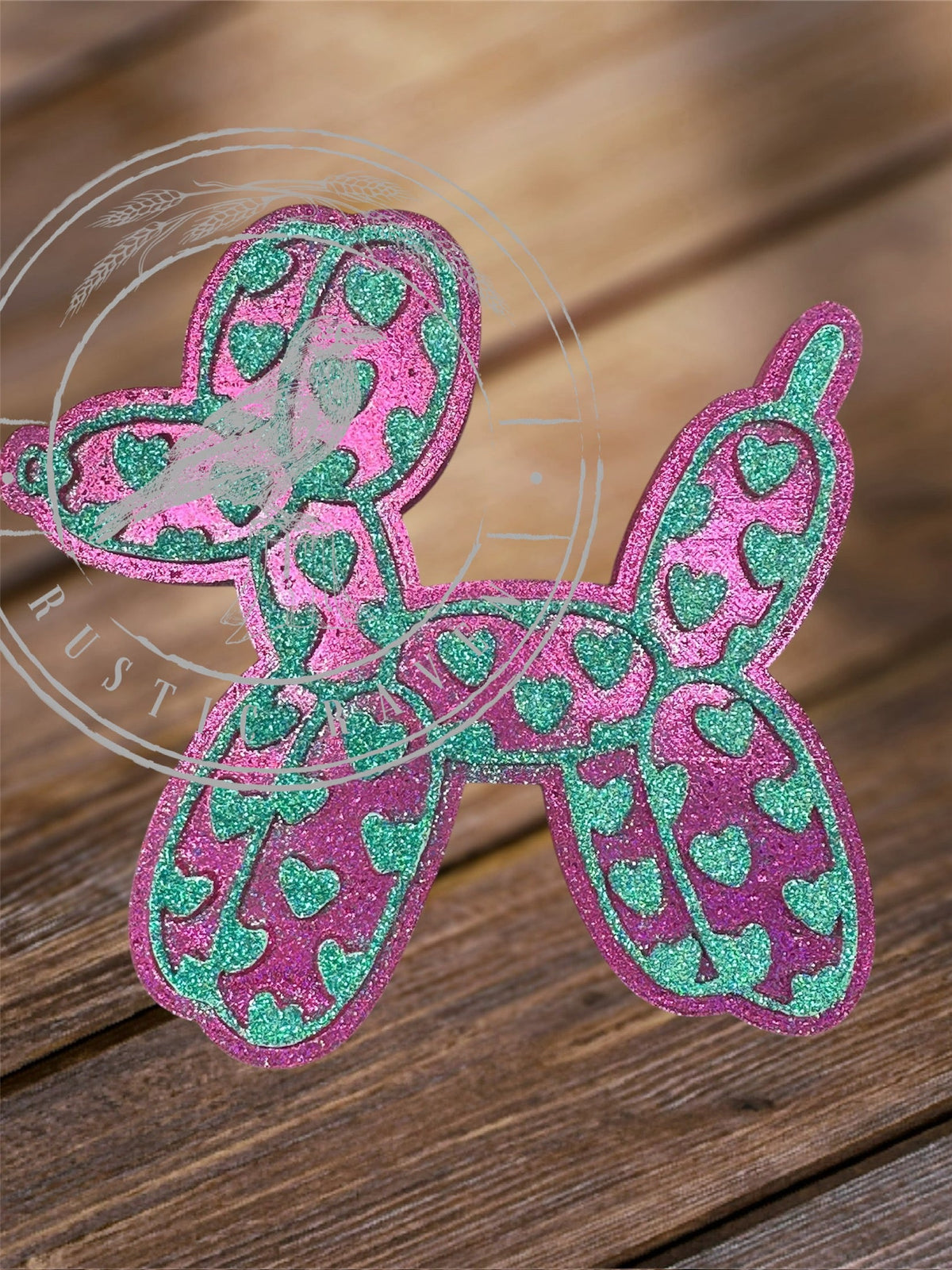 #119 Valentines Heart Balloon Dog Freshie Mold Exclusive Can Be Used With Leopard & Lace Cardstock