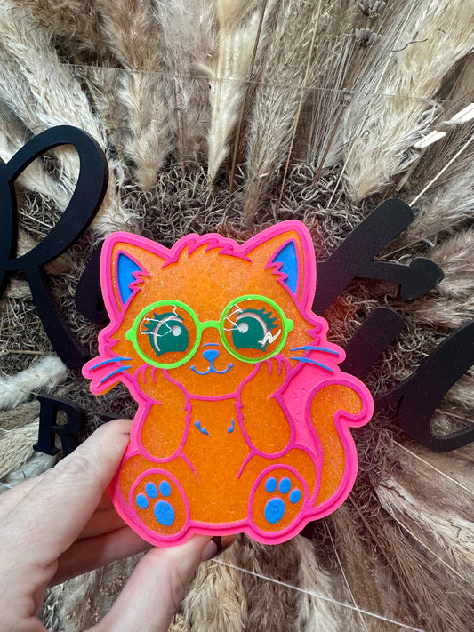 #461 Cat Kitten Glasses Geek Squad Freshie mold exclusive