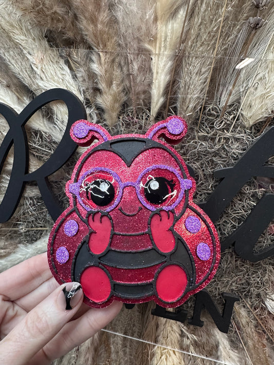 #519 Lady Bug Glasses Geek Squad Animal Freshie Mold Exclusive