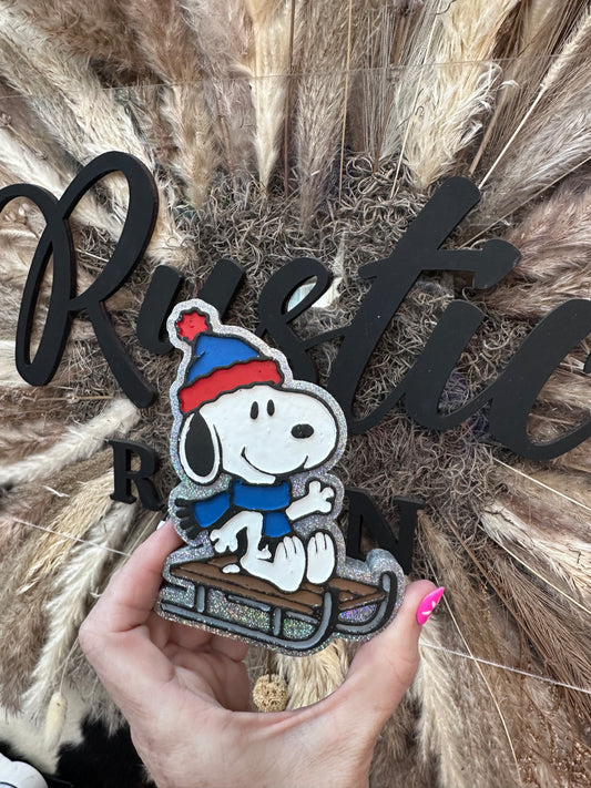 #515 Snoopy Dog Sled Christmas Freshie Mold Exclusive