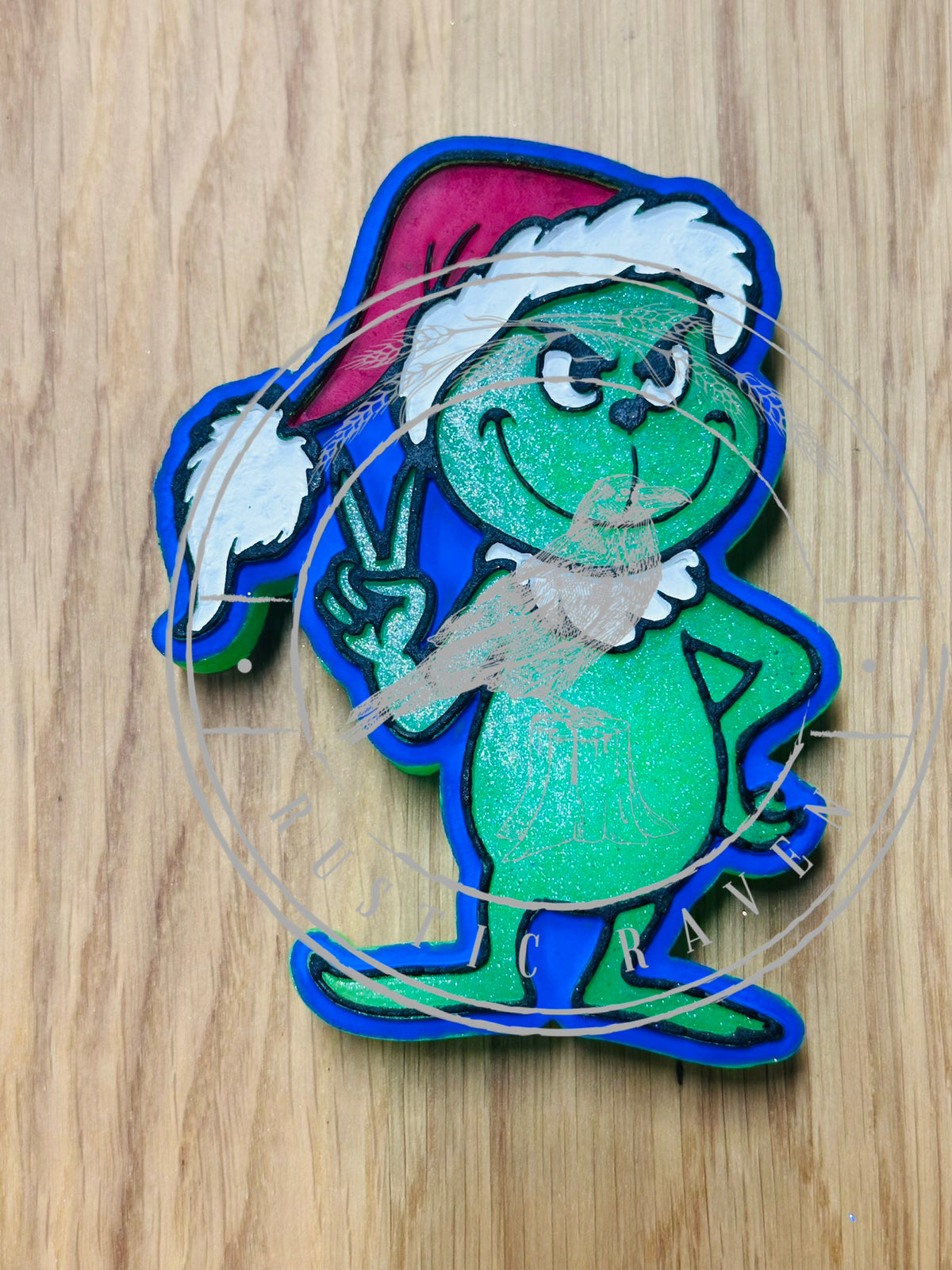 #491 Green Man Guy Santa Mean One Christmas Winter Freshie Mold Exclusive