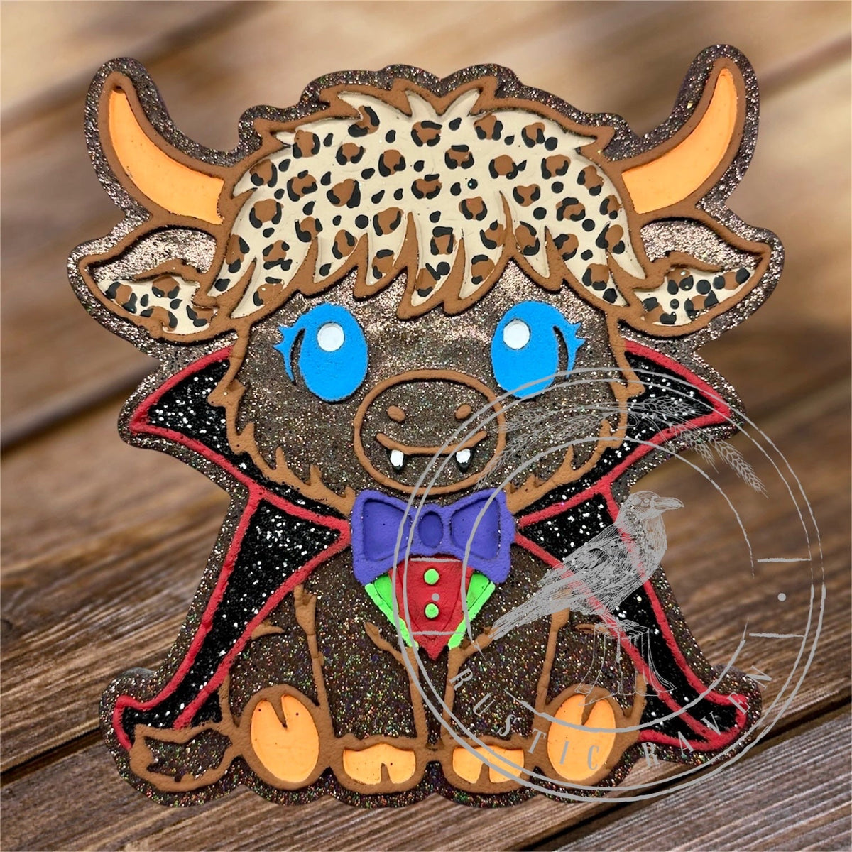 #398 Halloween Daisy Mae Highland Cow Vampire Dracula Freshie Mold Exclusive