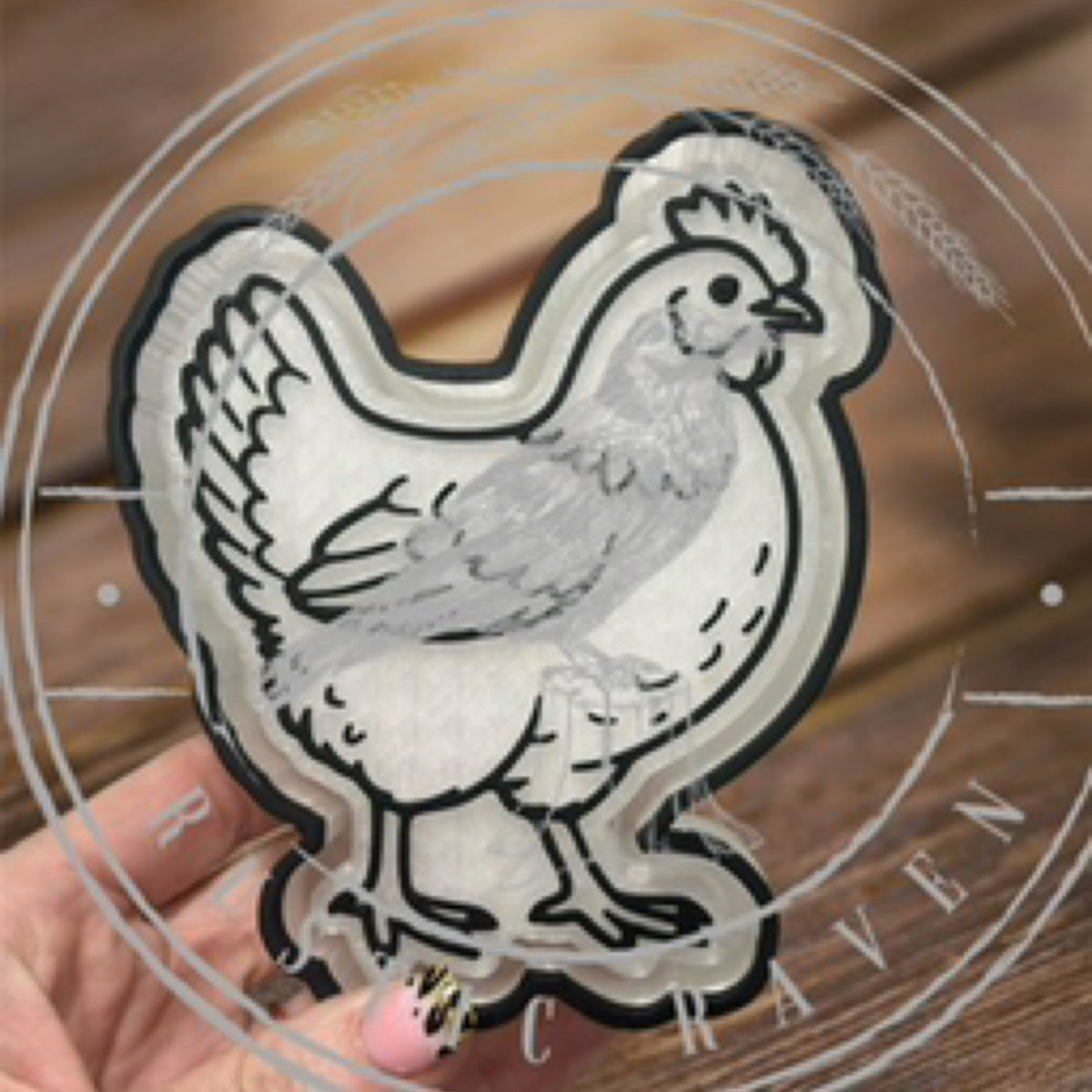 #145 Western Show Chicken Freshie Mold Exclusive Can Be Used With Leopard & Lace Cardstock