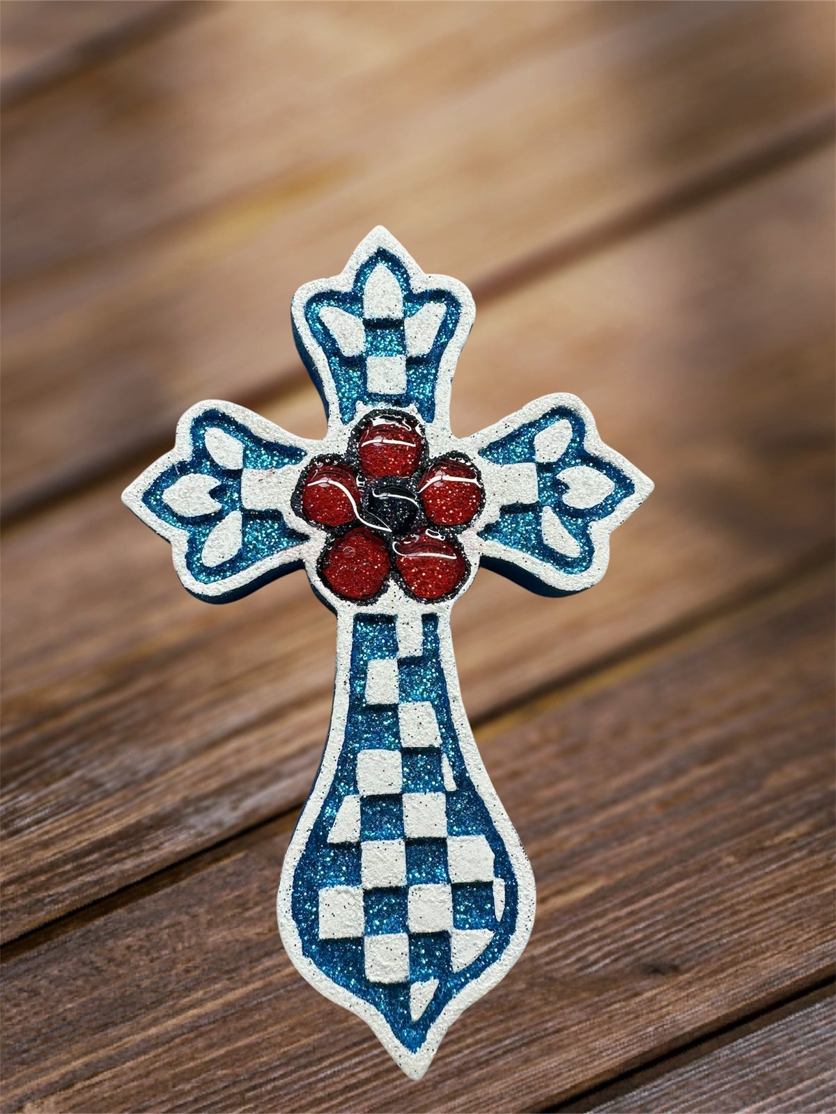 #199 Western Cross Flower Checkered Freshie Mold Exclusive